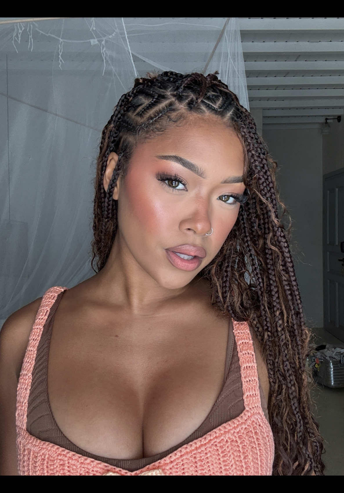 A post by @leilanigreen on TikTok caption: TALK ABOUT A HOT TAKE 🥵 @NARS Cosmetics monochromatic look using the multiple- hot take #makeupreview #nars 