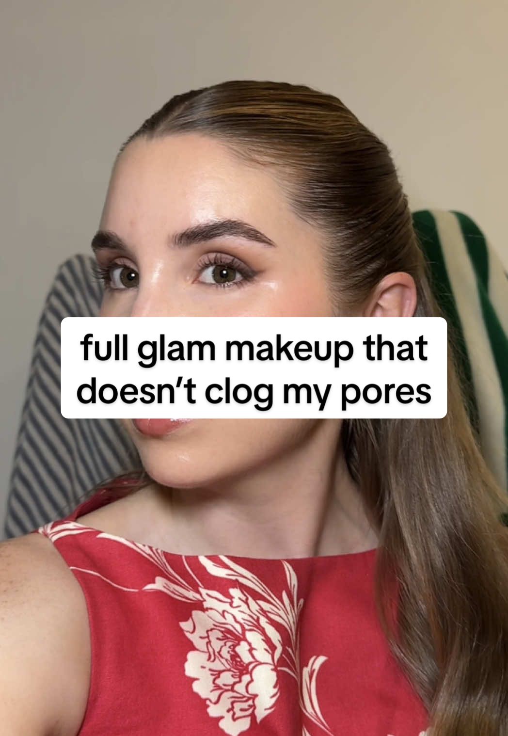 A post by @natalie_oneillll on TikTok caption: You asked and you shall receive xxxx my go-to full glam that doesn’t clog my pores. The base is basically always the same but I may change the eyeshadows up #fullglam #makeuptutorials #skincare #makeupforacne 