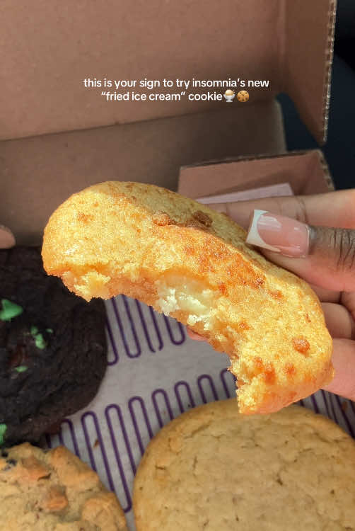 A post by @jaaliyahs on TikTok caption: What’s your favorite @insomniacookies flavor?😋 #insomniacookies #friedicecream #icecreamcookie #cookies #insomnia #trending #fyp #viralvideo #thisisyoursign 