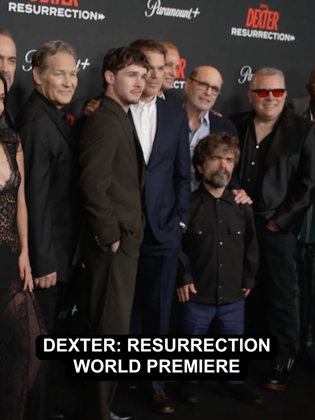 A post by @dexteronshowtime on TikTok caption: Rewinding back to the #DexterResurrection world premiere 🎬🔪 #DexterMorgan #cast #Dexter #celebrity #MichaelCHall #UmaThurman