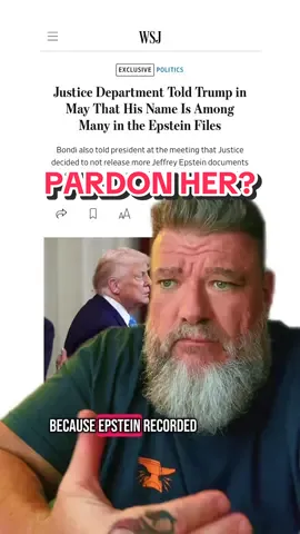A post by @tizzyent on TikTok caption: Trump asked if he would pardon Ghislaine Maxwell 