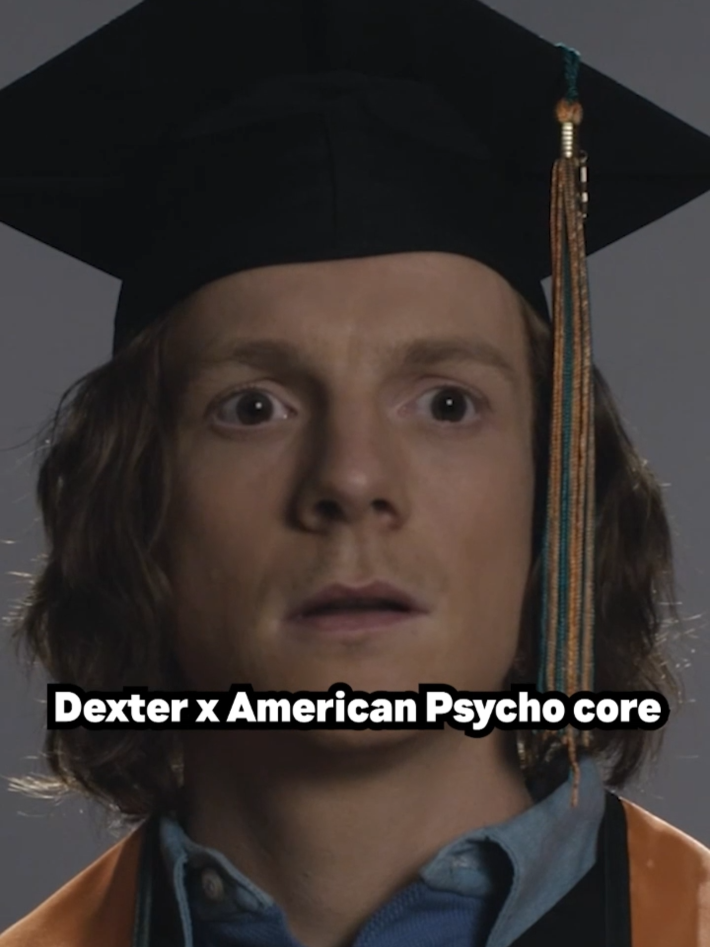 A post by @dexteronshowtime on TikTok caption: Dexter is nothing if not consistent 🔪 #DexterResurrection #DexterMorgan #Dexter #MichaelCHall #PatrickBateman #AmericanPsycho