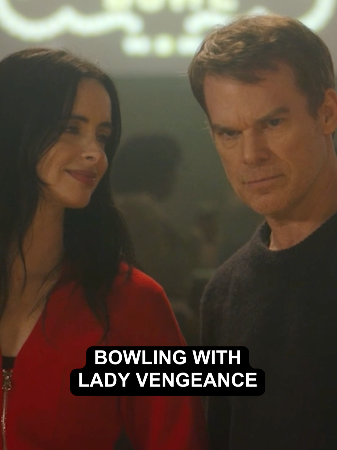 A post by @dexteronshowtime on TikTok caption: Even serial killers need hobbies 🎳 #DexterResurrection #DexterMorgan #Dexter #drama #bowling #MichaelCHall