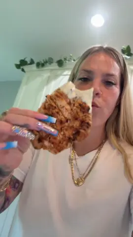 A post by @itsmamacookie on TikTok caption: It’s the food on my face at the end of the video🤣💀 it was so good🙌😩🖤 ##slimsbbq##lunch##nailday##mamacookie##eatwithme##nunezfamilyrealitytv##nunezfamilyof4##chaos##spotlight
