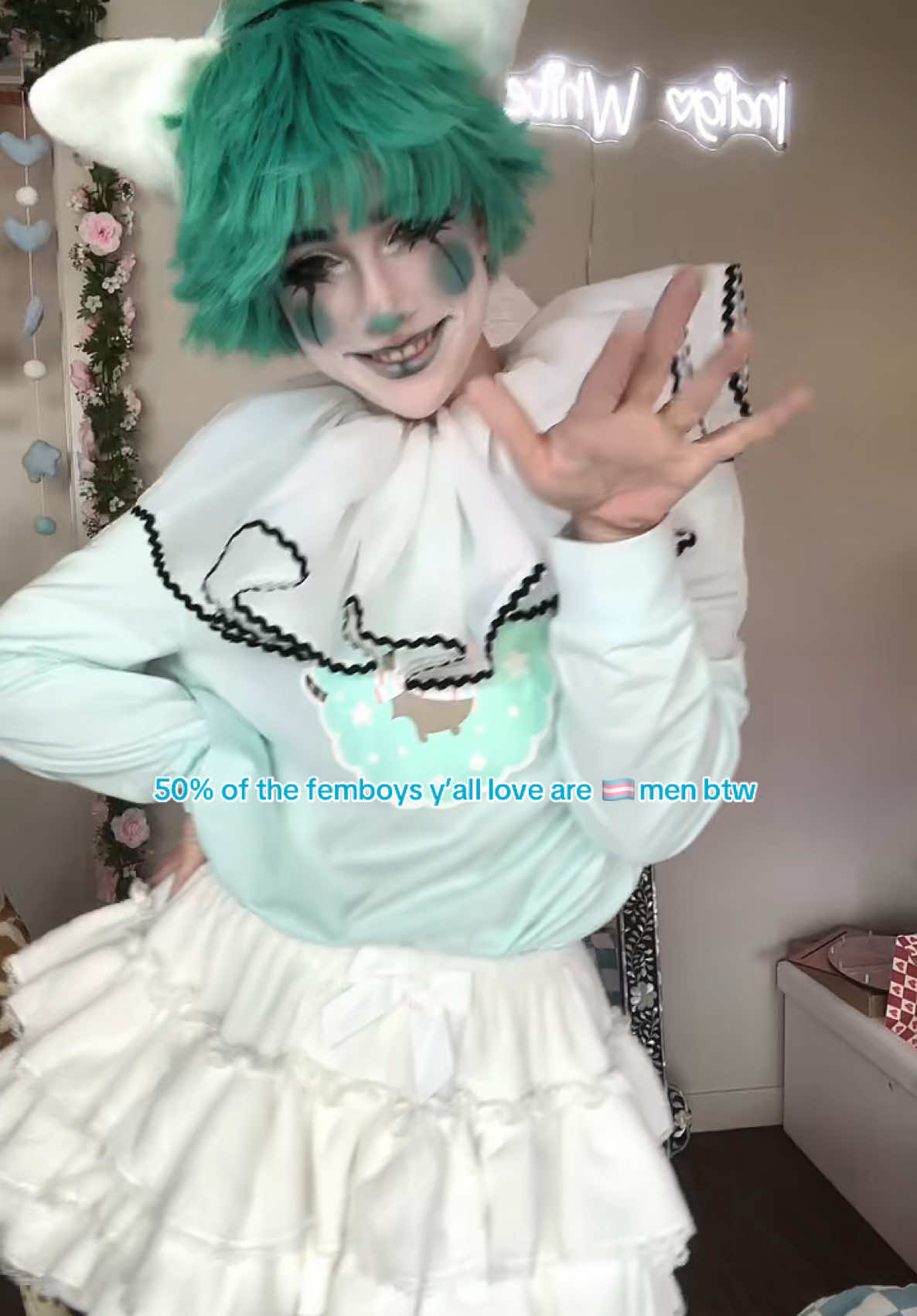 A post by @user12342069911 on TikTok caption: Me, I’m talking about me 🤭 #femboy #🏳️‍⚧️ 
