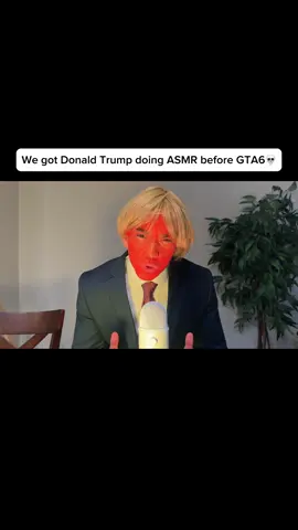 A post by @jacksenlunaa on TikTok caption: 😭 Trump doing asmr #viral 