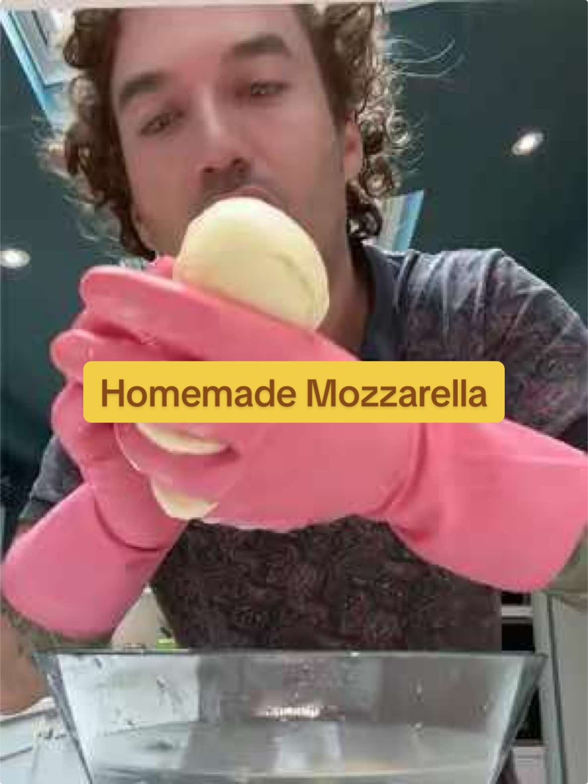 A post by @theitalianfoody on TikTok caption: Fourth attempt at making fresh homemade mozzarella.