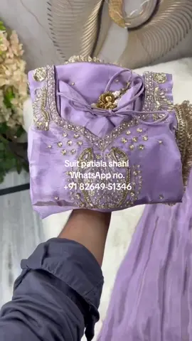 A post by @ on TikTok caption: WhatsApp no.:- +91 82649-51346 #suit_patiala_shahi #punjabisuits #boutiquesuits #boutiquestiching #canadaboutique #weddingsuits #torontowedding #canadasuits #trendingpunjabisuits #newpunjabisuits  #punjabwedding  #usaweddings #ontario #brampton #bramptonweddingshoot