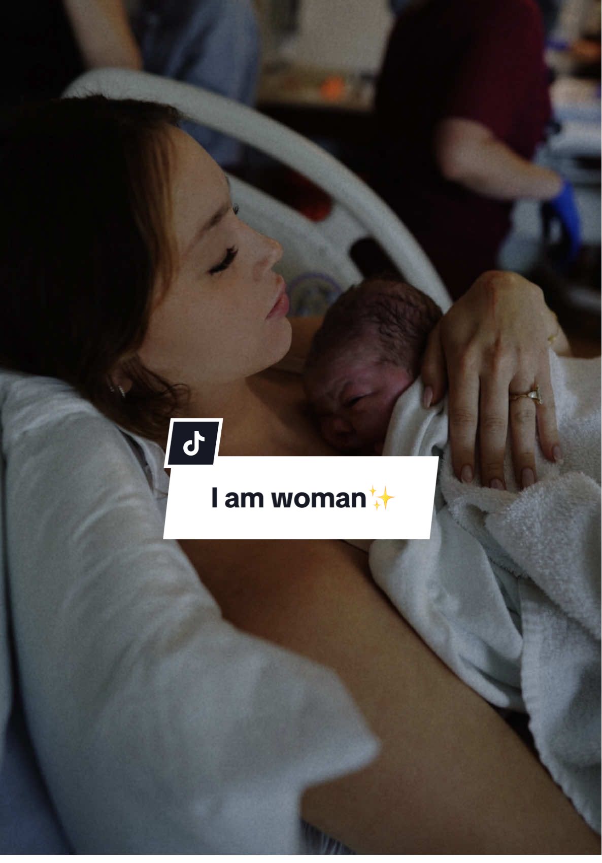 A post by @mikaylamatthews on TikTok caption: Who run the world??🙏🏼✨  #pregnant #momtok #unmedicatedbirth #postpartum #bodypositivity 