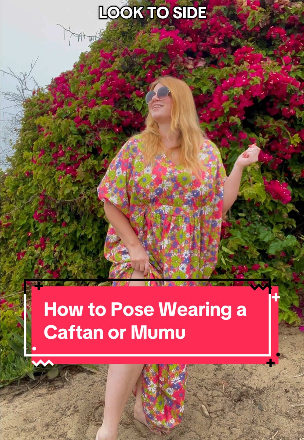 A post by @lookgoodinphotos on TikTok caption: HOW TO POSE IN A CAFTAN 📸 Posing in a caftan, mumu or shapeless maxi dress? Try out this super easy pose… ✨ Gather your dress from the base and bring it up so it’s slightly above your knee. ✨ Bend your knee and turn it inward ✨ Pose other hand and face as desired - #dressposes #howtopose #posesinadress How to pose in a caftan. How to pose in a mumu. Caftan pose ideas. Maxi dress poses. How to pose for women. Posing tips and tricks.