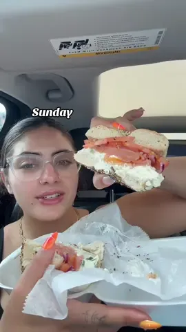A post by @kaay_dawggg on TikTok caption: perfect Sunday morning ❤️ #houstoneats #hotbagelshop #sundayvlog 