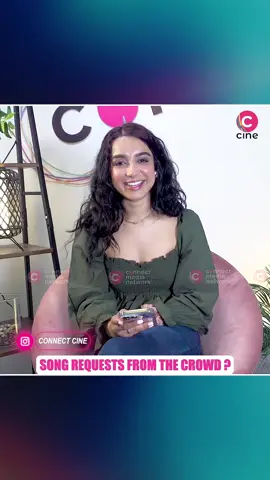 A post by @connect.medianetwork on TikTok caption: Miss Pooja talks about taking song requests in her concerts - watch the full video of this fun interview on Connect Cine's YouTube Channel #misspooja #misspoojainterview #facetime #aashiq #connectcine #connectmedianetwork #asliradio