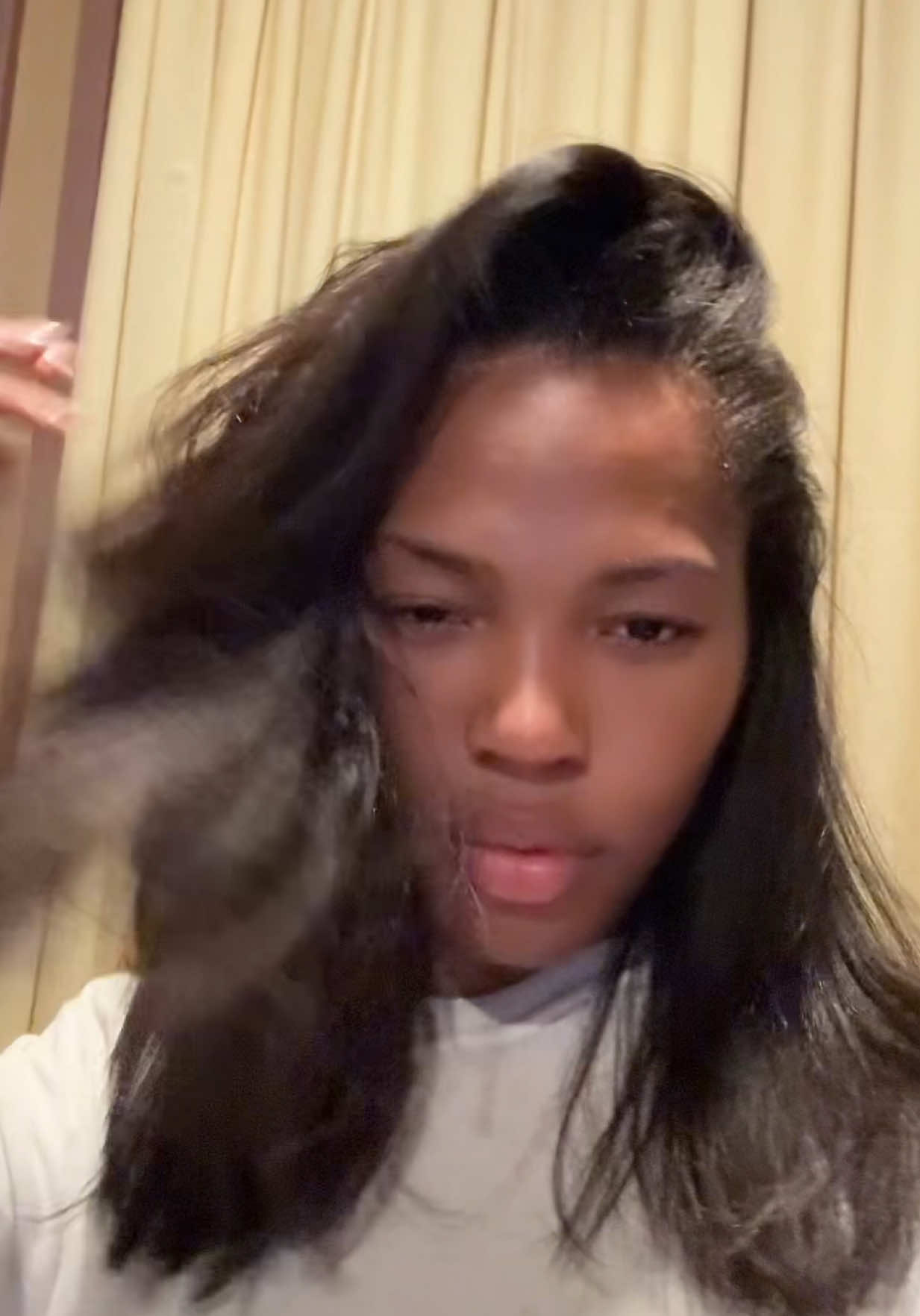 A post by @quenblackwell on TikTok caption: I GOT A SILK PRESS