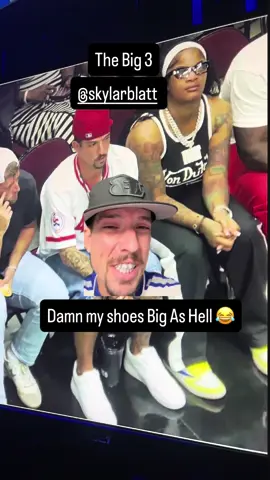 A post by @seanfogelson513 on TikTok caption: Them MF’s is big as hell though!! 😂😂 but they fit dammit!! #fyp #funny #funnyvideos #shoes #loveyall 