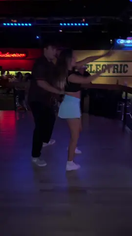 A post by @electriccowboylewisville on TikTok caption: House Again @Hudson Westbrook @Jordynn @Braedon #eclewisville #texas #texascheck #dancing #dancers #dancethenightaway #dfw #dallastx 