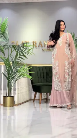A post by @7aatrangbridal on TikTok caption: BEAUTIFUL LONG KAMEEZ WITH A SHARARA BY 7AATRANG BRIDAL🤩❤️#7aatrang #saiyaara #fancy #newstock #kidsdress #kidsdress #CapCut #benharad #unfreezemyacount #burjfabrics #pathanscollection #shahjahan #fyp #million #model #bridal #saree #arabi #sale #gharara #bridallehenga 
