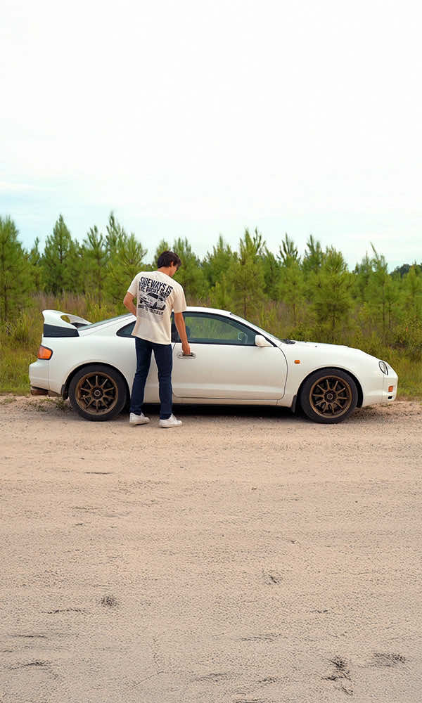 A post by @nikolaiiaksenov on TikTok caption: Getting some fresh air #celica #rally #fyp 