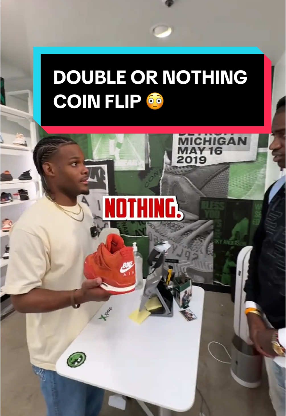 A post by @brkicks on TikTok caption: Nothing better than some free shoes 🧱 (via @@culture ##sneakers##sneakerheads##sneakerhead##sneakerheadsbelike##jordan##jordans##jordan4##jordan4s##brickbybrick##nike##nikes##coinflip##resell##reseller##sneakershopping