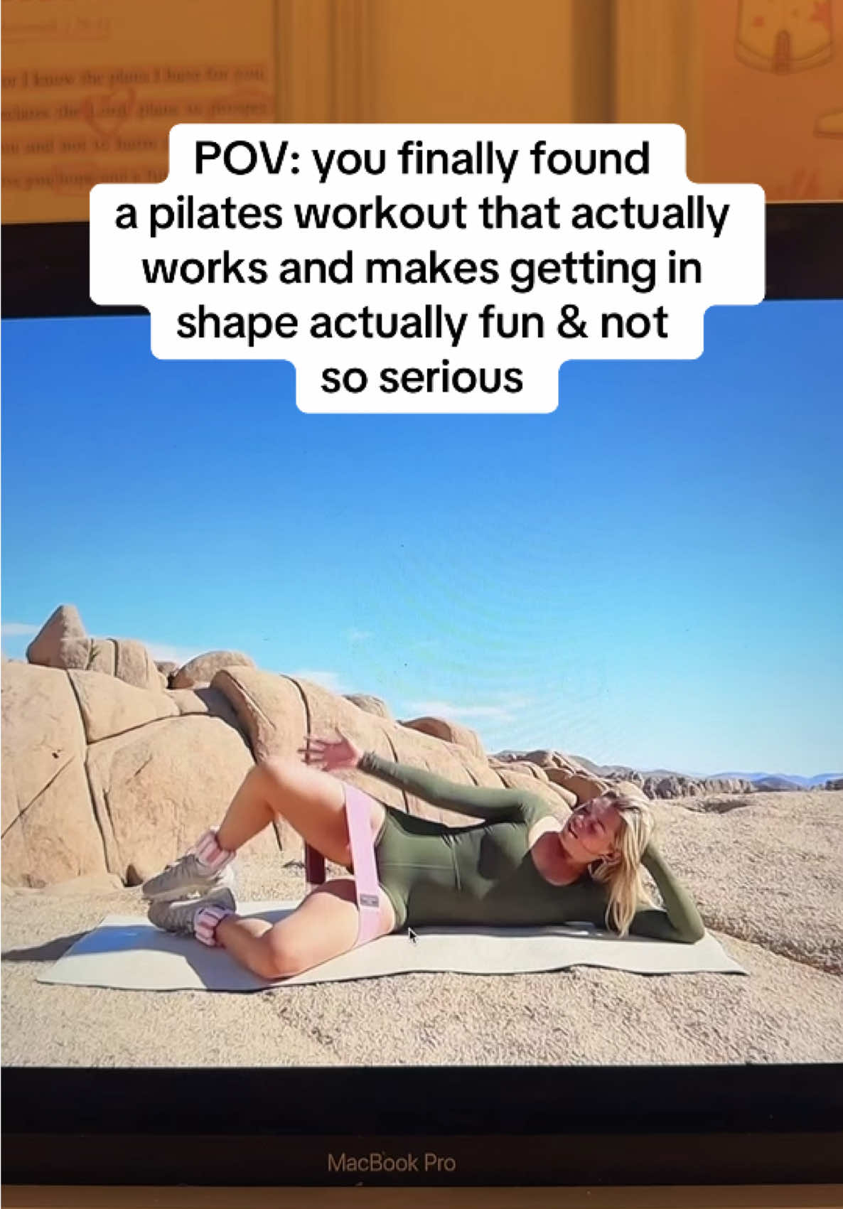 A post by @calliegualy on TikTok caption: relatable fun pilates = the best pilates 😏 join my free 21-day pilates challenge today lN Bl0 #pilates #pilatesworkout #fitness #fitnessgirl #pilatesinstructor 