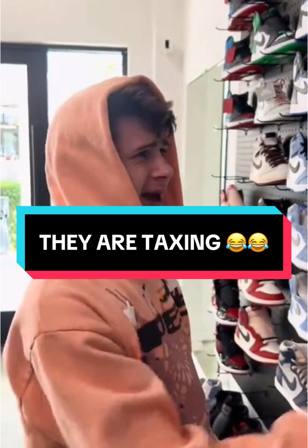 A post by @brkicks on TikTok caption: Nah this ain’t it fam 😂 (via @SOLDOUTLA) #sneakers #sneakerheads #sneakerhead #sneakerheadsbelike #resell #reseller #resellstores #travisscott #travis #jordan #jordan4s #jordan1 #nike #nikes #tax 