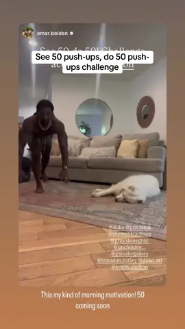 A post by @gainsbygaines on TikTok caption: Challenge someone below.  Shoutout to @Omar for calling me out this morning. Let’s get these GAINS!!! #GainsByGaines 