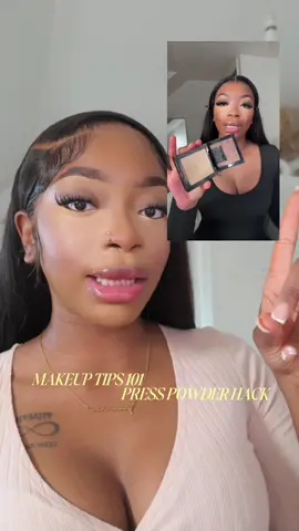 A post by @geemarie.x on TikTok caption: over a year and a half ago and i still swear by this technique. applying press powder before and after loose powder is a game changer! @Huda Beauty @MaybellineUK #loosepowder #bakingmakeup #brightundereye 