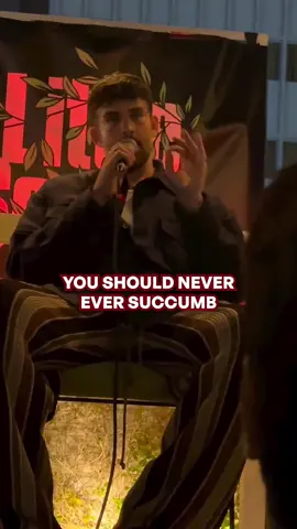 A post by @hasandpiker on TikTok caption: spoke at an anti-ICE benefit for CHIRLA last night about not giving in to nihilism #hasanabi