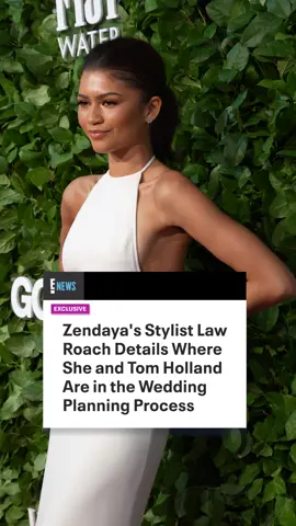 A post by @enews on TikTok caption: Law Roach just gave us a rare peek at Zendaya and Tom Holland's wedding planning. 💍 Link in bio for everything we know.