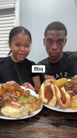 A post by @its_niakay on TikTok caption: Bbq with bae @Big Bank Bandz ❤️😋 #fyp #bbq #couple #foodie 