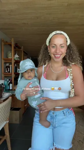 A post by @ on TikTok caption: Still clearing out videos from Hawaii🥺 God really did his big one, making me a mom🤍