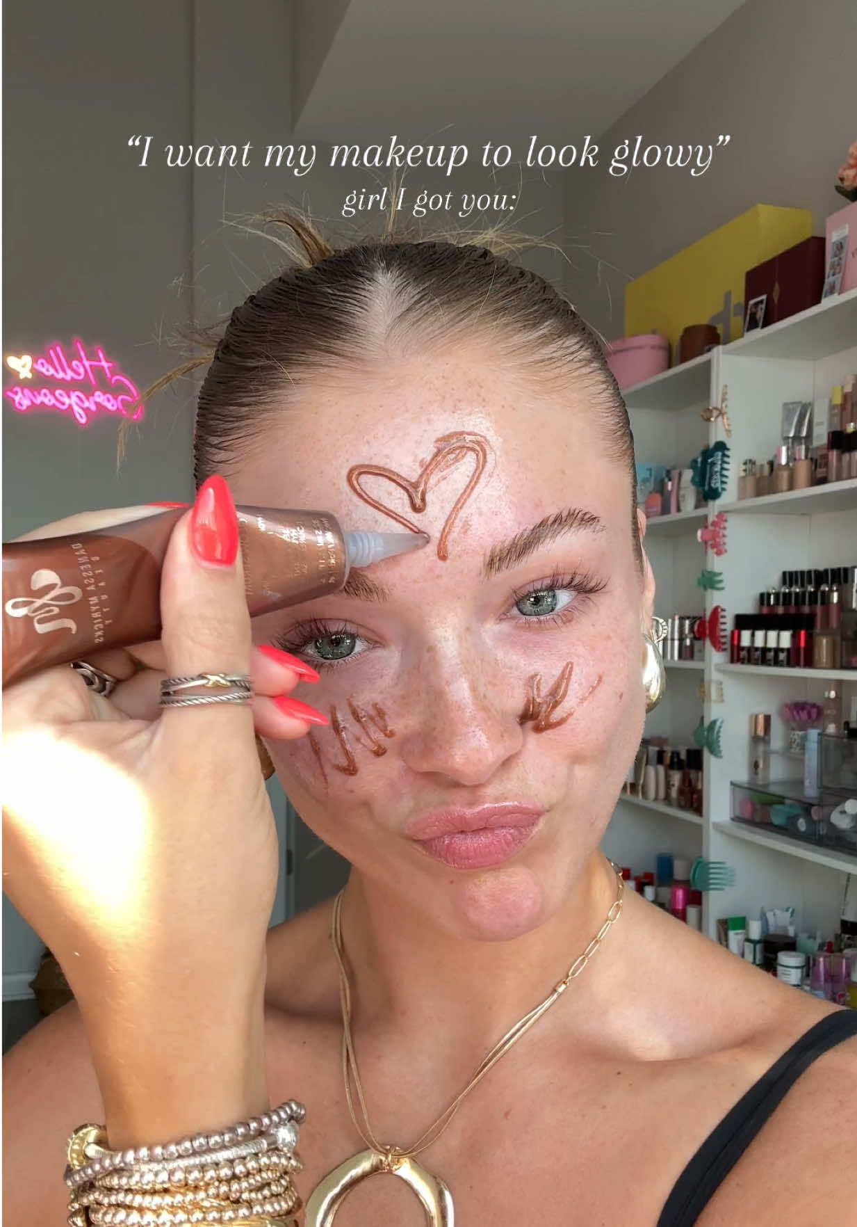 A post by @ on TikTok caption: a natural & radiant makeup routine coming right up 💆🏼‍♀️🙂‍↔️💋 product details in my LTK for u 🫶🏼 @DanessaMyricksBeauty @Saie @Kosas @ONE SIZE BEAUTY @Kylie Cosmetics @NARS Cosmetics @CAIA Cosmetics @beaubble @Summer Fridays @Hourglass Cosmetics @Diorbeauty @Morphe Cosmetics @REFY @Tatcha US @YSL Beauty @bareMinerals @Armani beauty #MakeupInspo #glowymakeup #trending #glow 