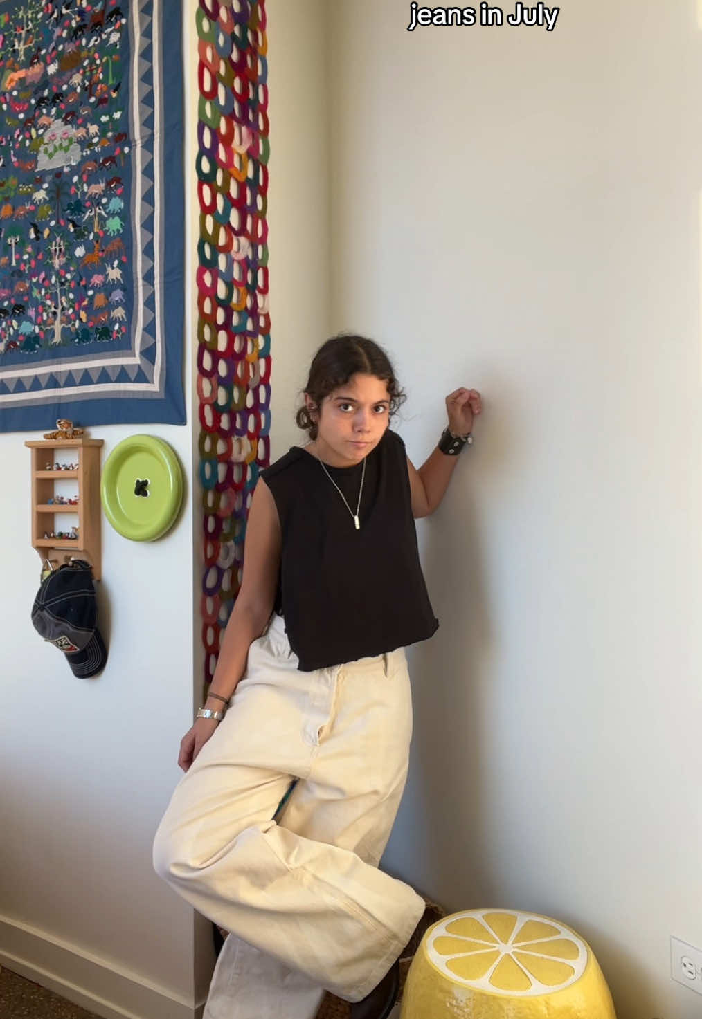 A post by @chloeforero on TikTok caption: Shoutout @ tonedeaf__studios on ig. Best jeans ever. Also peep the jacket that I WILL be sporting as soon as the season changes