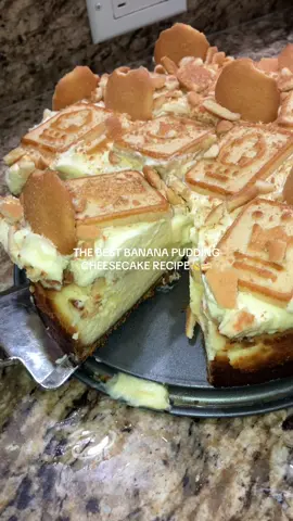 A post by @jaaliyahs on TikTok caption: The long awaited banana pudding cheesecake recipe😮‍💨😍 this is the dessert OF THE YEAR, hands down! #bananapudding #cheesecake #fyp #trendingvideo #bananapuddingcheesecake #bakewithme #viralvideo #atlanta #sweettooth #fypシ #cheesecakerecipe 