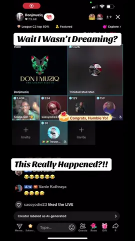 A post by @retired_soulja_girl_ga on TikTok caption: Pinch me I am dreaming!!!! 😴 This really just happened tonight? 🥰😥😁🥹🥺🤬😍🥰😍#trinidadmadman #soca #trinidad #guyana @SexyFatta03 @muziq_nation @Donjmuziq #fyp 