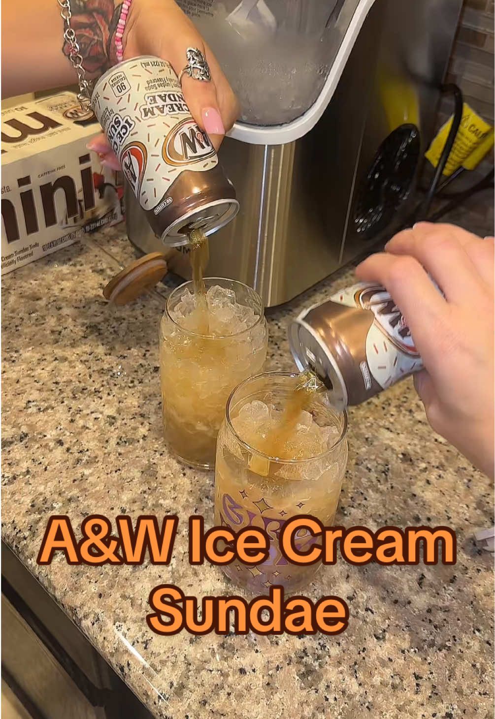 A post by @kickinitwith_kt on TikTok caption: Trying the new A&W Ice Cream Sundae!!  Have yall tried it? There’s no caffeine and not sweet enough for me. @Brooklyn Day  #new #icecreamsundae #limitededition #caffeinefree #soda #fyp