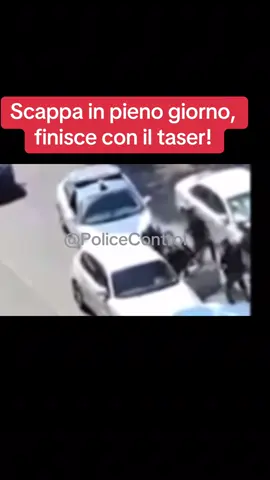 A post by @police.controll on TikTok caption: Fugge verso San Pietro, lo bloccano con il taser! #polizia #carabinieri #notizie #cronaca #italia 