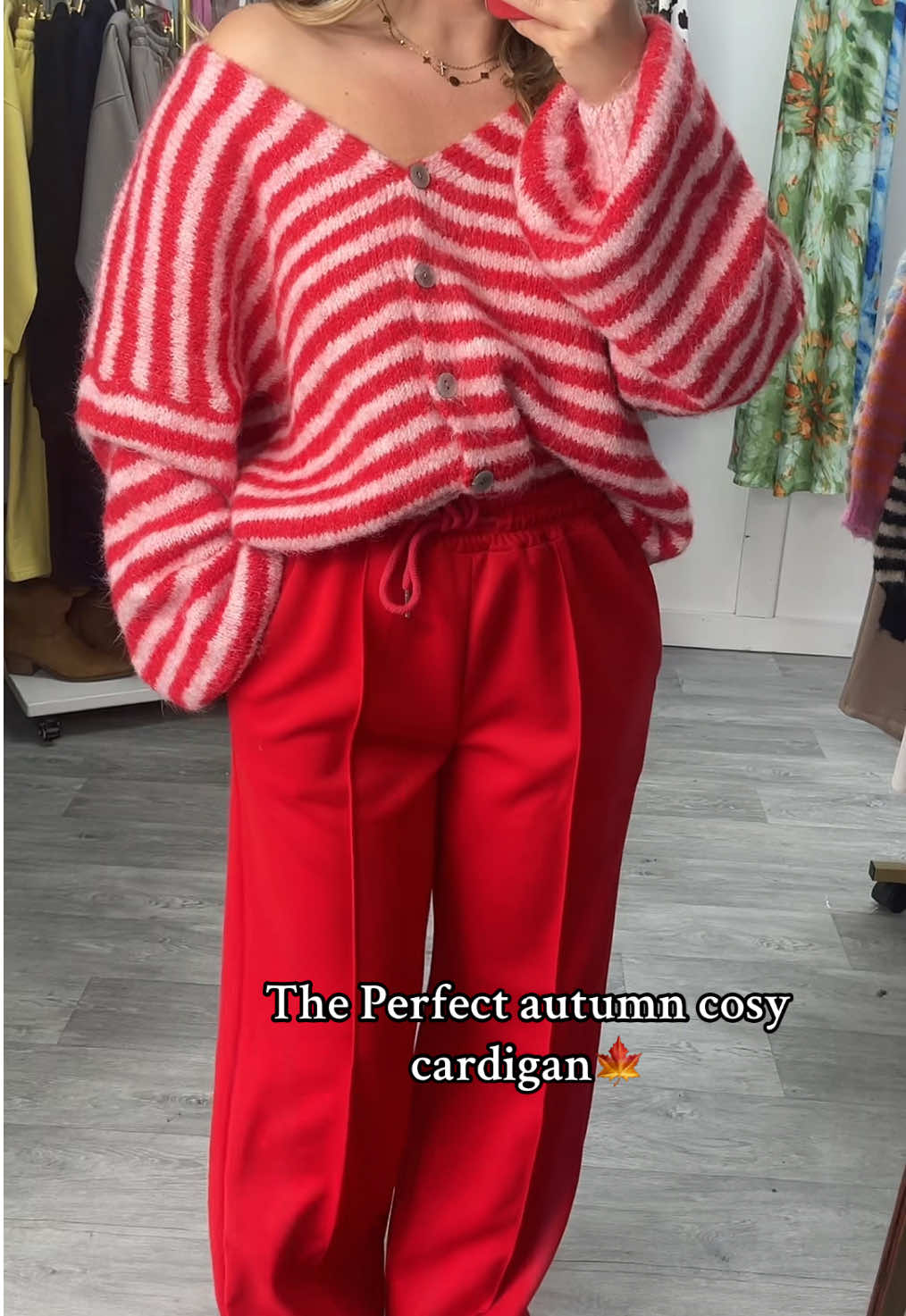 A post by @westwardrobeuk on TikTok caption: 7pm tonight- perfect cosy outfit! 🙈🍁 #autumn #cardigan #autumncardigan #comfy #outfitinspo #autumnvibes 