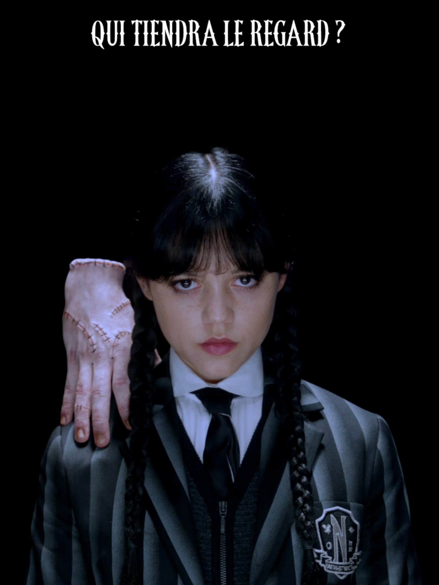 A post by @netflixfr on TikTok caption: elle a le regard qui tue Mercredi 🎵 #wednesday #mercredi #wednesday2 #jennaortega #addams #netflix #onregardequoi