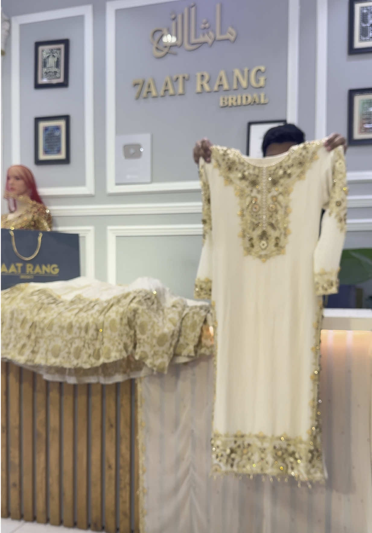 A post by @7aatrangbridal on TikTok caption: BEAUTIFUL KAMEEZ WITH LEHENGA BY 7AATRANG BRIDAL🤩❤️#7aatrang #saiyaara #fancy #newstock #kidsdress #CapCut #benharad #unfreezemyacount #burjfabrics #pathanscollection #shahjahan #krishkapoor #vaanikapoor #fyp #million #model #bridal #saree #arabi #sale #gharara #bridallehenga 
