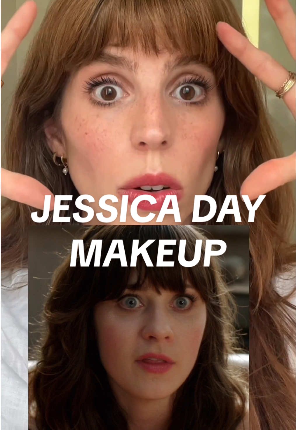 A post by @alieenor on TikTok caption: Réponse à @lou le look iconique de Jess dans New Girl !  @VIOLETTE FR Lip Nectar - Pois de senteur* @essence.cosmetics Long Lasting eye pencil - Dark Chocolate* @Charlotte Tilbury Double Ended Liner Supernude* @ILIA Beauty Eye Stylus - Beam* @Lancôme Lash Idole Flutter Extension* *produits offerts @zooeydeschanel #jessicadaymakeup #jessicaday #wintermakeup #winter #hiver #maquillagehiver #coloranalysis #colorimetrie #newgirl #jessnewgirl #zooeydeschanel 