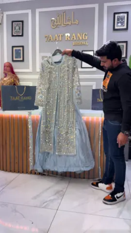 A post by @7aatrangbridal on TikTok caption: BEAUTIFUL JACKET STYLE LONG DRESS OUTFIT BY 7AATRANG BRIDAL 🤩❤️#7aatrang #saiyaara #fancy #newstock #kidsdress #CapCut #benharad #unfreezemyacount #burjfabrics #pathanscollection #shahjahan #krishkapoor #vaanikapoor #fyp #million #model #bridal #saree #arabi #sale 