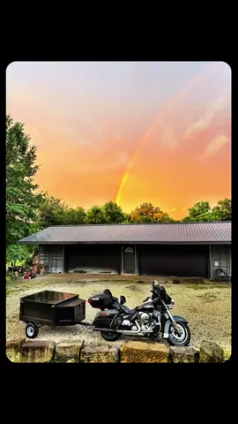 A post by @bikerguru on TikTok caption: After that big lightning strike in my video yesterday many of you said it was a sign not to go to Sturgis and that I shouldn’t leave. What you don’t know is God sent a giant rainbow 15 minutes later as as a signto go.. and then I ate the rainbow and I’m untouchable now. #bikerguru #bikertok #nightrider #sturgisrally #bikersoftiktok #rainbows 
