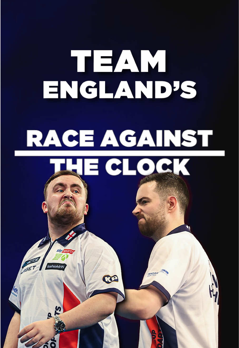 A post by @pdceuropedarts on TikTok caption: World Matchplay winner Luke Littler and Luke Humphries take on our race against the clock. ⏱️Watch until the end to see where Team England rank in the table. 🏴󠁧󠁢󠁥󠁮󠁧󠁿 #pdceurope #dartchallenge #england