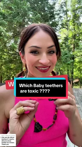 A post by @antiplasticlady on TikTok caption: Replying to @Stardust which teethers are toxic and which are safe for your baby ???? Here is a run-down of different kinds of teethers - and which you should avoid ❤️ #microplastics #babyteether #siliconeteether #beechwood 