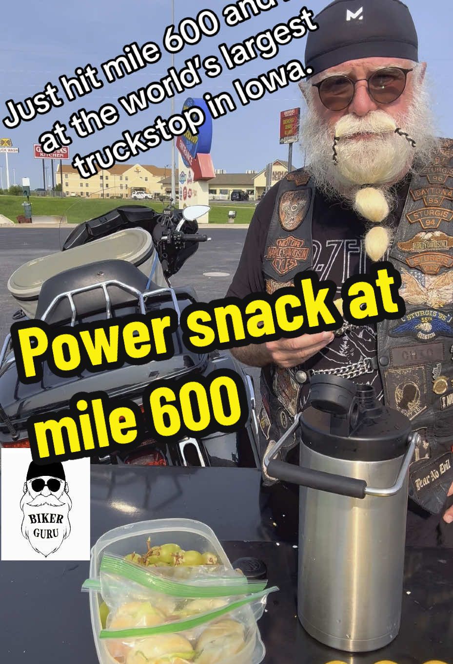 A post by @bikerguru on TikTok caption: #bikerguru #bikertok #nightrider #bikersoftiktok #sturgisrally 