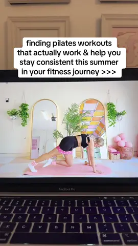 A post by @calliegualy on TikTok caption: got u bestie! join my free 21-day pilates challenge lN Bl0 #pilates #pilatesworkout #homeworkout #pilatesinstructor 