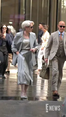 A post by @enews on TikTok caption: Filming for #TheDevilWearsPrada2 is definitely not moving at a glacial pace. Meryl Streep, Stanley Tucci and Anne Hathaway were spotted on set in NYC.