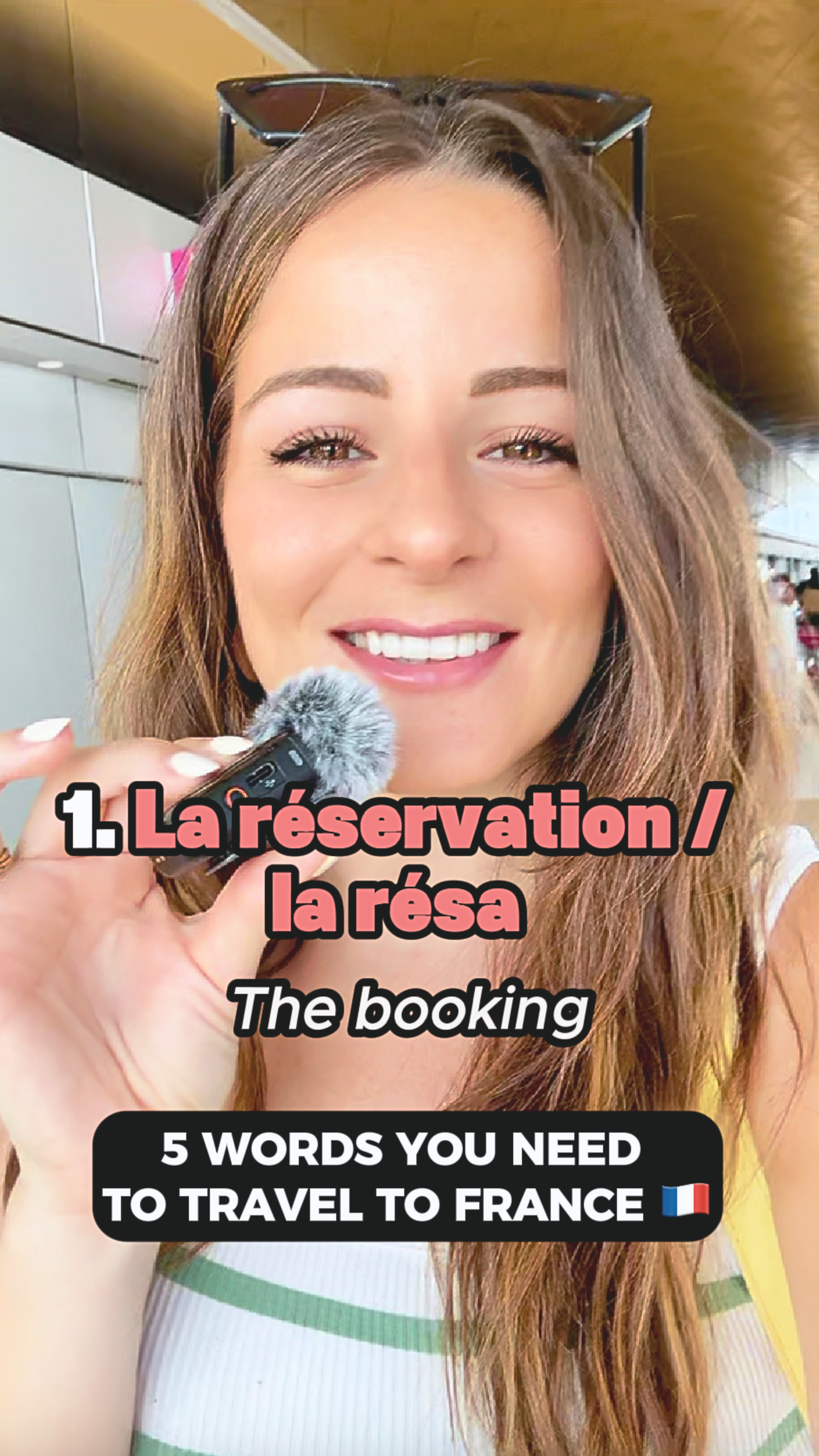 A post by @bonjourtalkinfrench on TikTok caption: 🇫🇷 Traveling to France soon? 👉 Here are 5 essential French words every traveler needs! 🇫🇷 ✈️ Want more French travel phrases? #frenchlanguage #learnfrench #learningfrench #studyfrench #frenchcourse #frenchclass #frenchonline #frenchwords #speakfrench #frenchlesson  #frenchvocabulary #frenchexpression #frenchlearners #frenchtravel #traveltips #talkinfrench #foryou #pourtoi #LearnOnTikTok