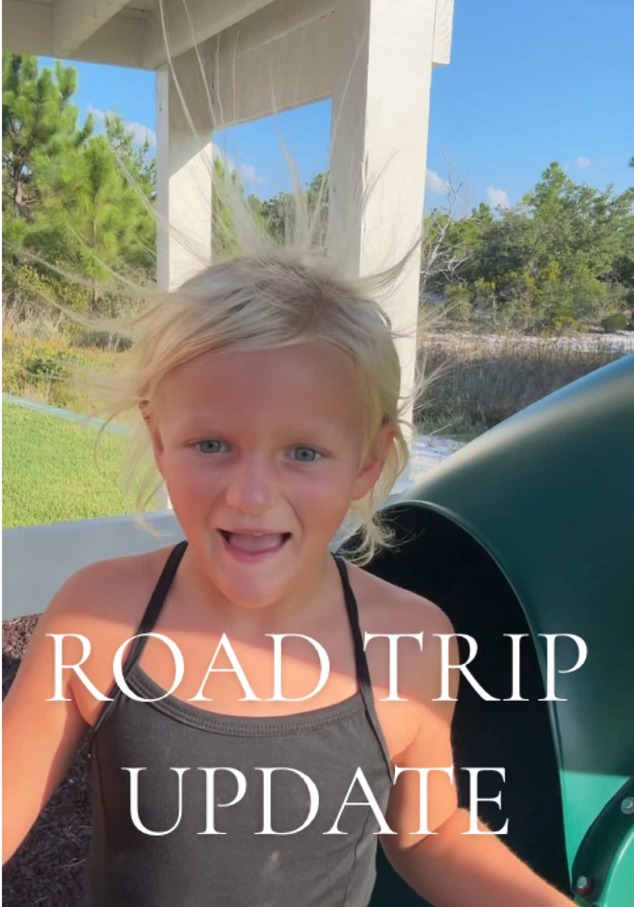 A post by @madisonruffmay on TikTok caption: THAT HAIR 😂 Update: we got a spot at the campground. All is well….at least for now 🤪🤪 #camping #vacation #fun #surprise 