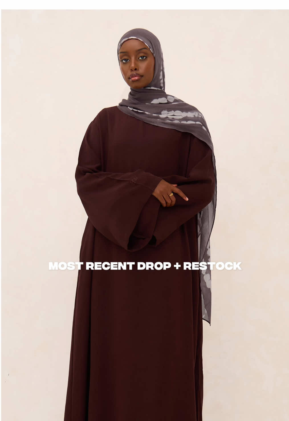 A post by @hawaa_clothing on TikTok caption: Flowy summer abayas, fresh printed hijabs, and soft cloud jersey styles ☁️✨ PLUS, a full restock of all your favourites 💌 #hawaa #hawaagirlies #modestclothing 